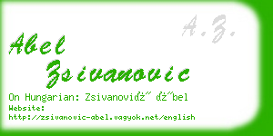 abel zsivanovic business card